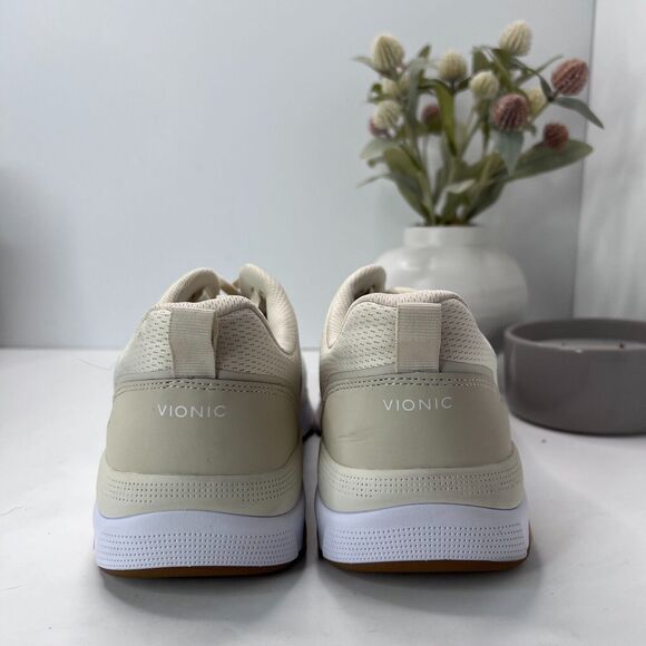 Vionic Walk Strider 001 Lace Up Sneaker Cream/Gold Low Top Women's 11 Tried On - Picture 4 of 9
